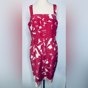Banana Republic Dress 100% Silk Pink And White